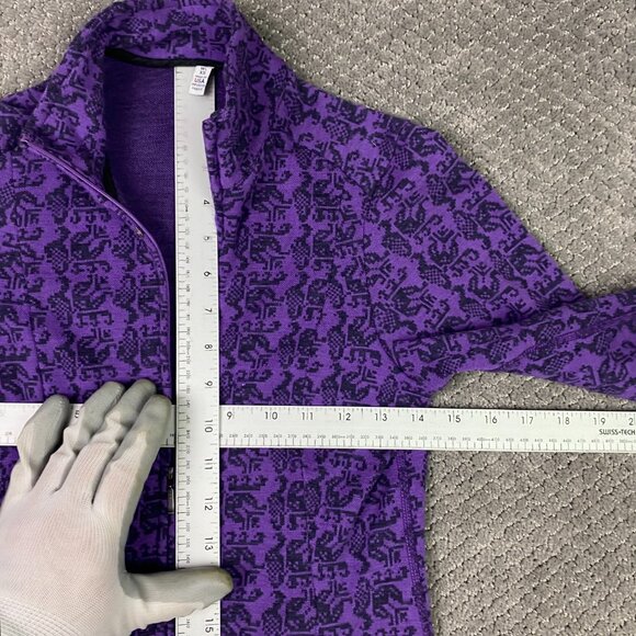 Ibex Full Zip Sweater Jacket Women's XS Purple Zque Merino Wool Mock Neck - Picture 10 of 15